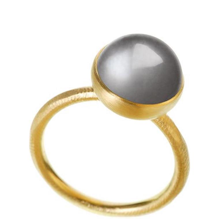Pacific Ring M. Stor Månesten, 18K Guld