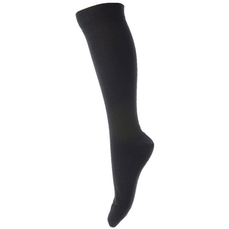 MP Wool/Cotton Knæstrømpe, Sort