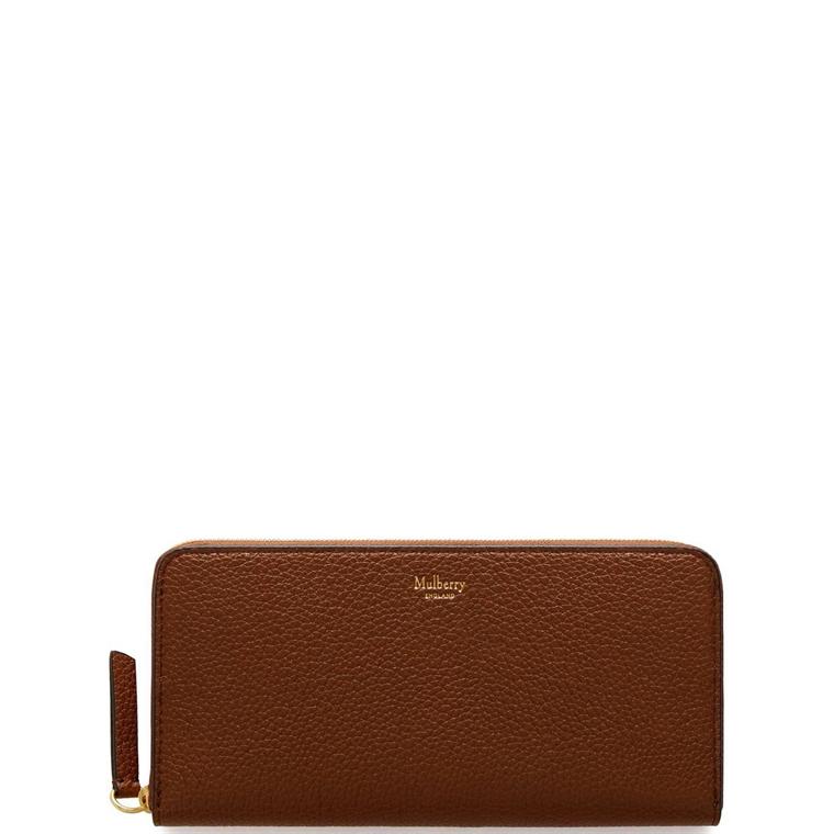 12 CC Zip Around Wallet Oak Mulberry