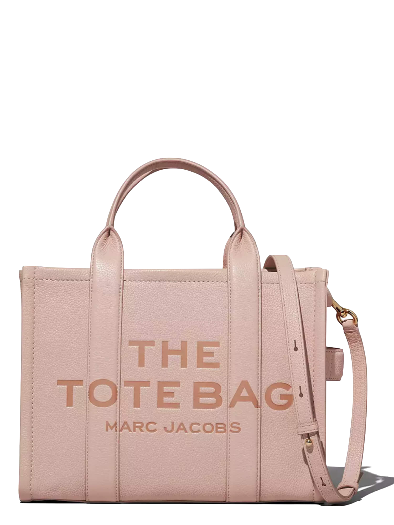 mover Lære Globus Marc Jacobs The Leather Medium Tote Bag i Rose → Køb nu