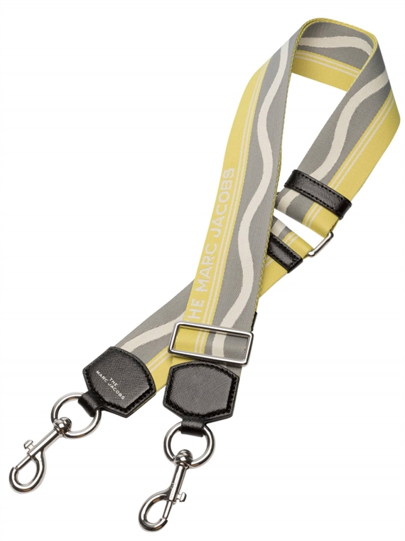 Marc Jacobs The Wavy Logo Webbing Strap, Rock Grey Multi