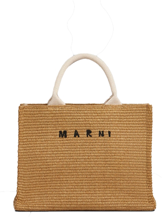 Marni Small Raffia Tote, Raw Siena/Natural 