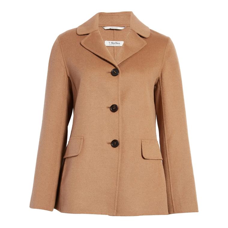 S' Max Mara Delfine Uld Jakke, Camel