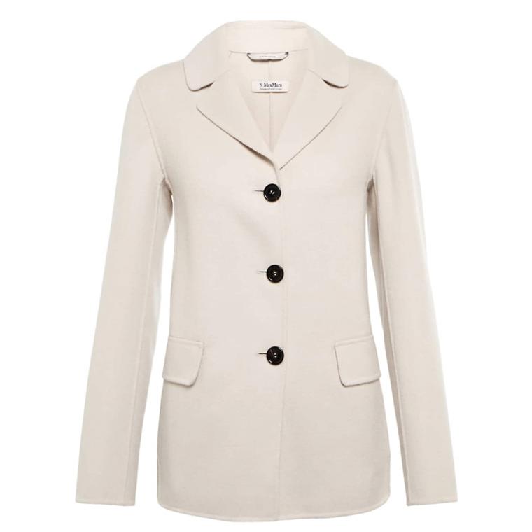 S' Max Mara Delfine Uld Jakke, Offwhite