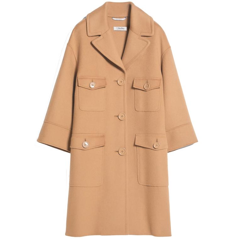 'S Max Mara MARIANNA Uld Frakke, Camel