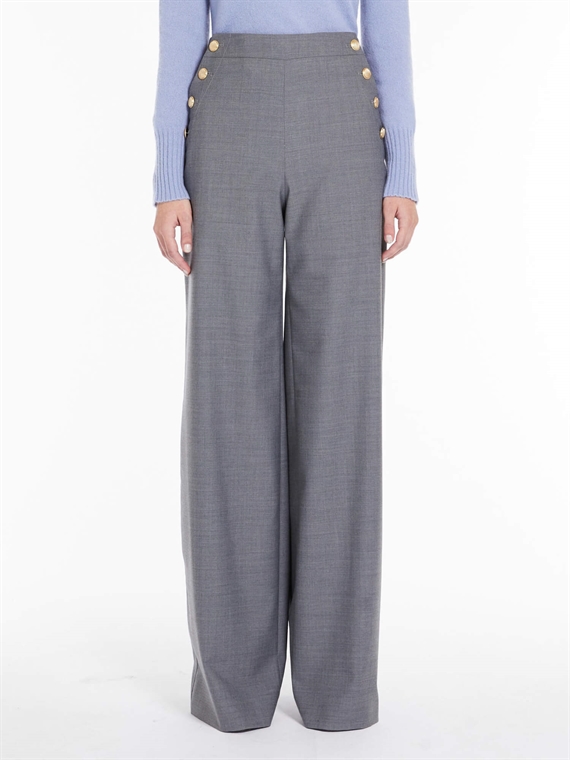 Max Mara Studio Cammeo Bukser, Medium Grey Melange 