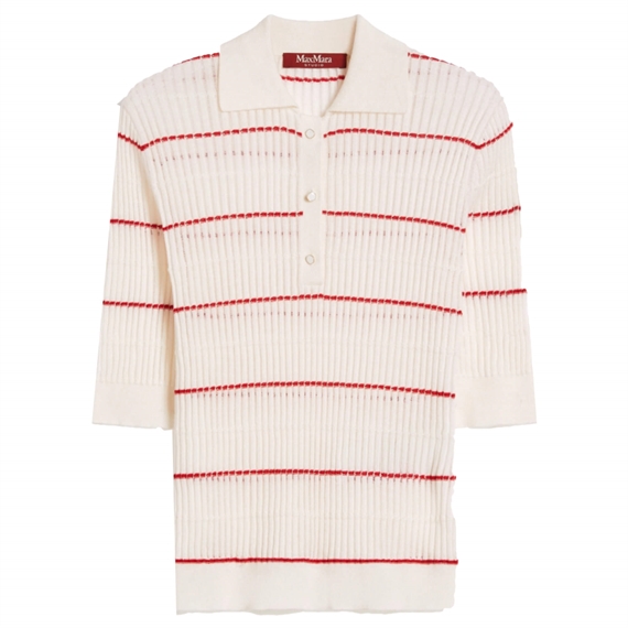 Max Mara Studio MSTGALLO Polo T-Shirt, White/Red
