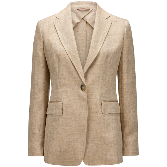 Max Mara Studio Palau Blazer, Beige Herring-Bone