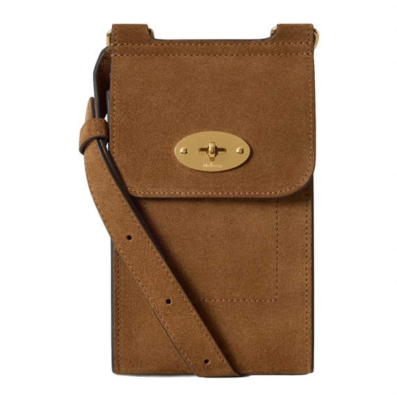 Mulberry Mini Antony Pouch Vintage Oak Suede