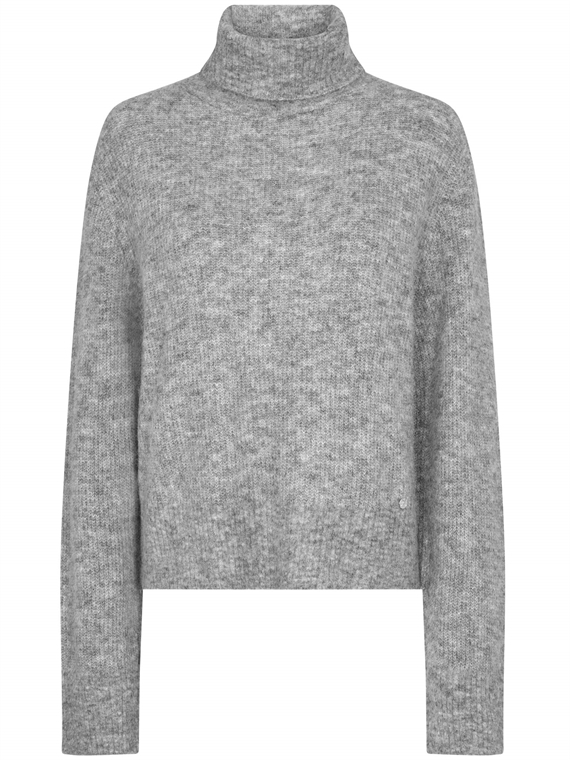 Mos Mosh Aidy Thora Rollneck Strik, Grey Melange