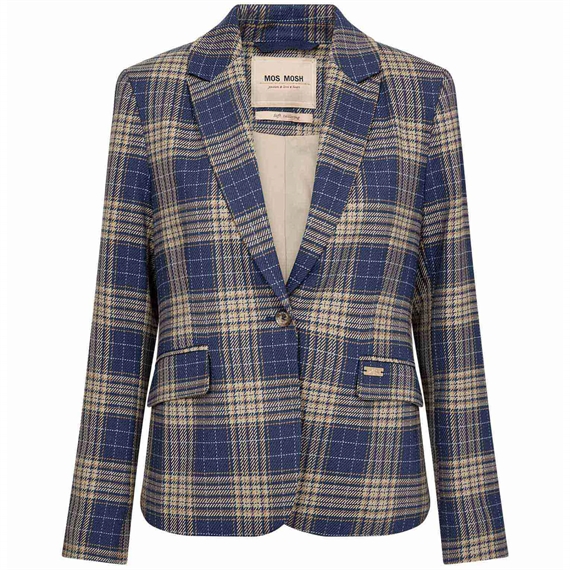 Mos Mosh Blake Chec Blazer, Crown Blue
