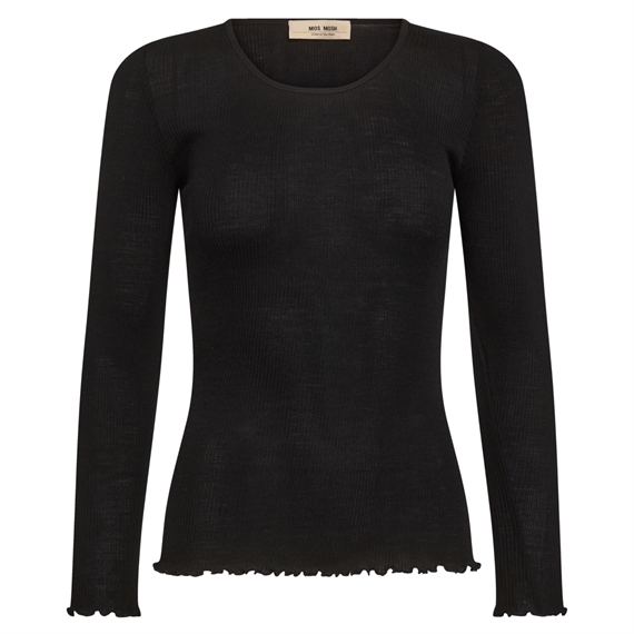 Mos Mosh Elaine Seamless Bluse, Sort