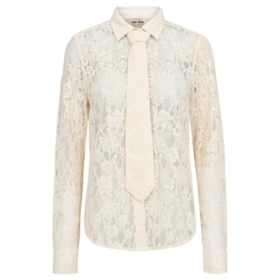  Mos Mosh Kether Lace Tie Skjorte, Ecru