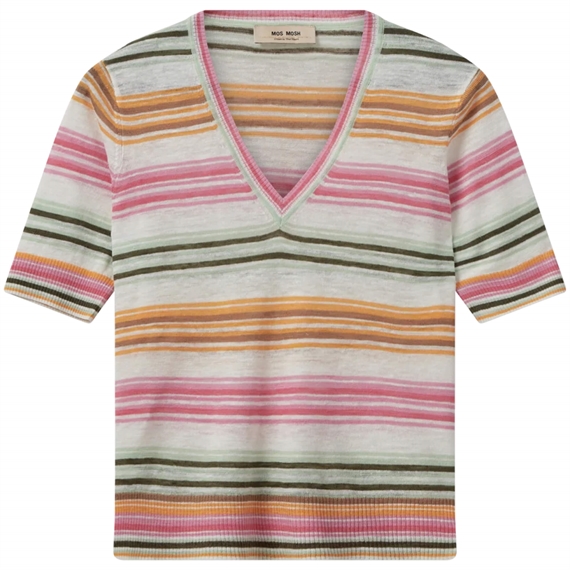 Mos Mosh Marin SS Linen Knit T-shirt, Begonia Pink