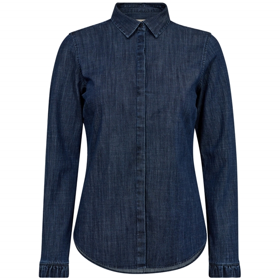Mos Mosh Mattie Flip Denim Skjorte, Dark Blue