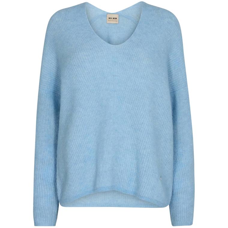 Mos Mosh Thora V-Neck Strik, Clear Sky