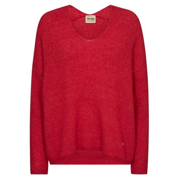 Mos Mosh Thora V-neck Knit, Chinese Red