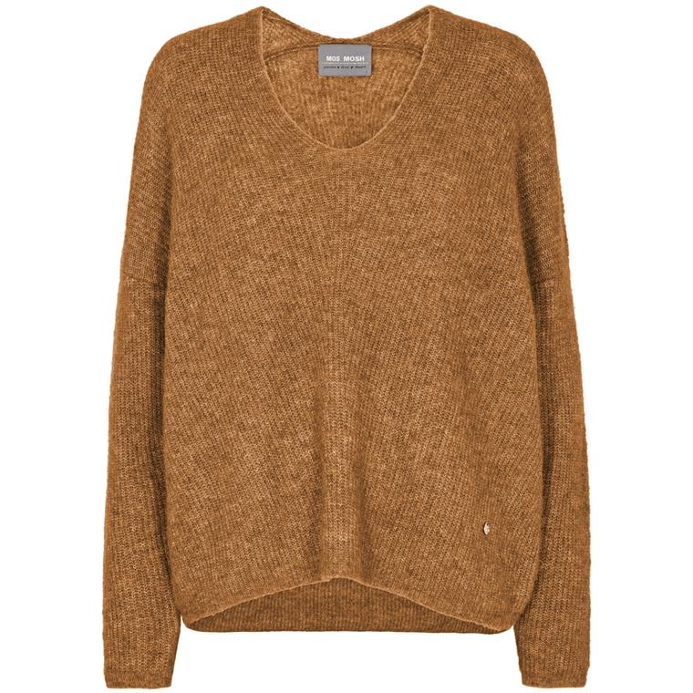 Mos Mosh Thora V-neck Knit, Chipmunk