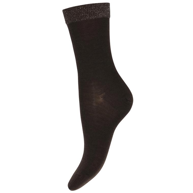Mp Denmark Wool/Silk Strømper, Dark Brown