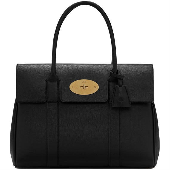 Mulberry Bayswater Black & Brass Small Classic Grain