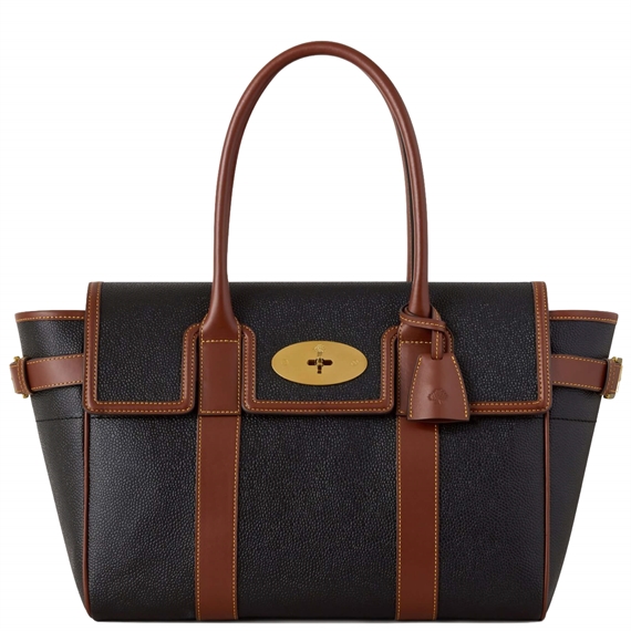 Mulberry Bayswater Black & Cognac Scotchgrain
