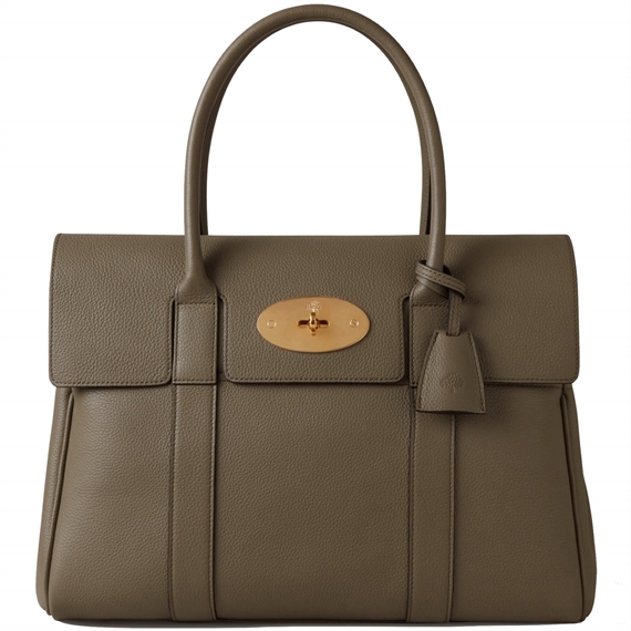 Mulberry Bayswater Linen Green Small Classic Grain
