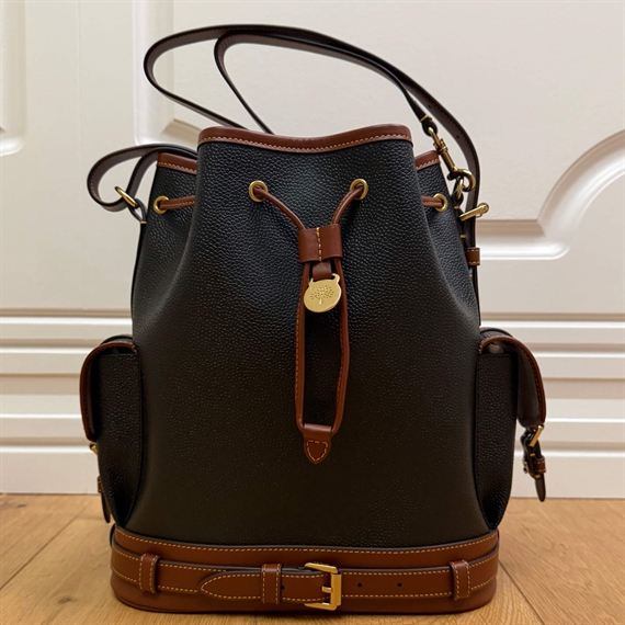 Mulberry Bucket Black & Cognac Scotchgrain