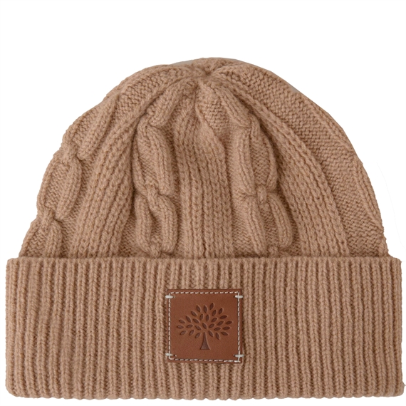 Mulberry Cable Knit Beanie Maple Lambswool