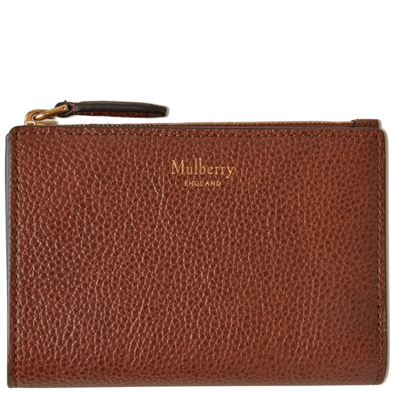 Mulberry Continental Bifold Zipped Wallet Oak 