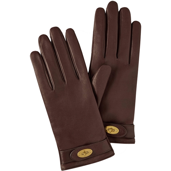 Mulberry Darley Gloves Ebony Nappa & Cashmere