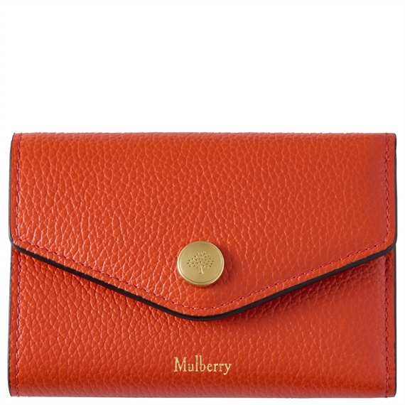 Mulberry Folded Multi-Card Wallet Coral Orange