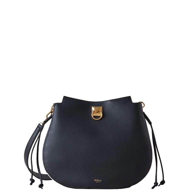 Mulberry Iris Hobo Black Heavy Grain