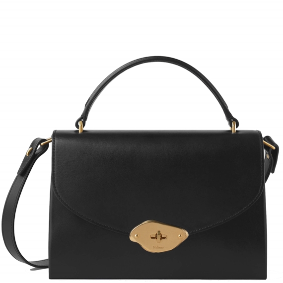 Mulberry Lana Top Handle Black High Gloss Leather