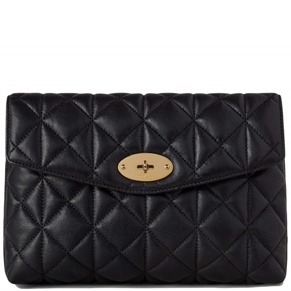 Mulberry Large Darley Cosmetic Pouch Black Quilted Nappa