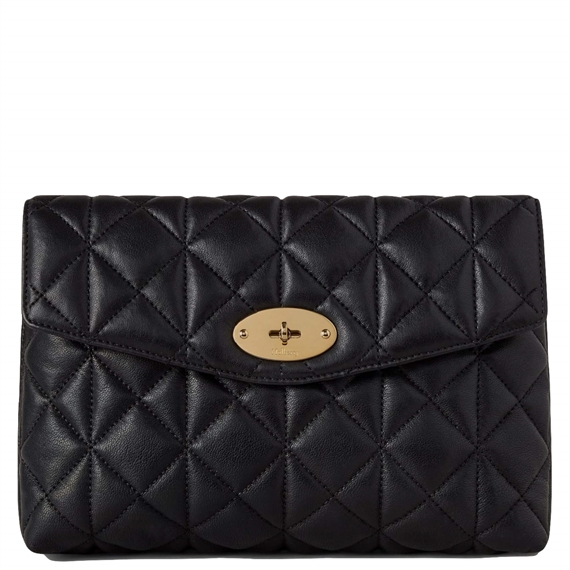 Mulberry Large Darley Cosmetic Pouch Black Quilted Nappa