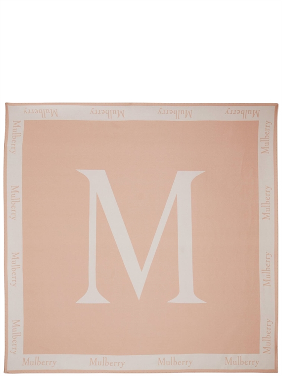 Mulberry Letter Square Chalk & Maple Silk Twill