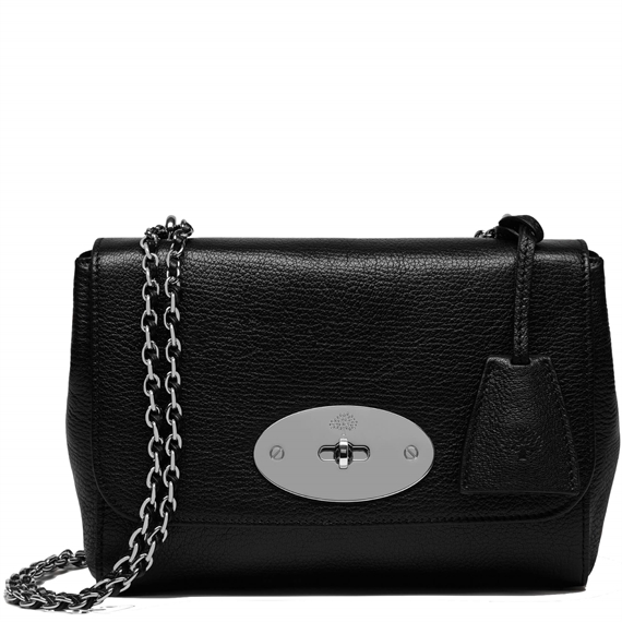 Mulberry Lily Black & Silver Toned Glossy Goat