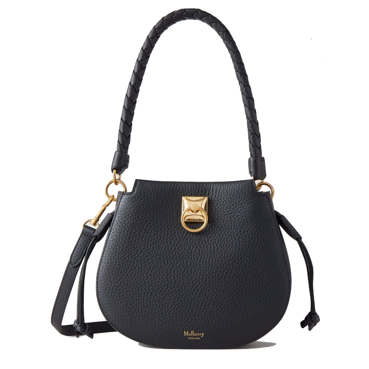 Mulberry Mini Iris Hobo Black Heavy Grain