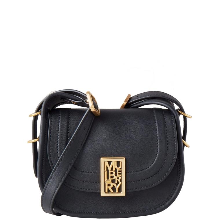 Mulberry Mini Sadie Satchel Black Silky Calf