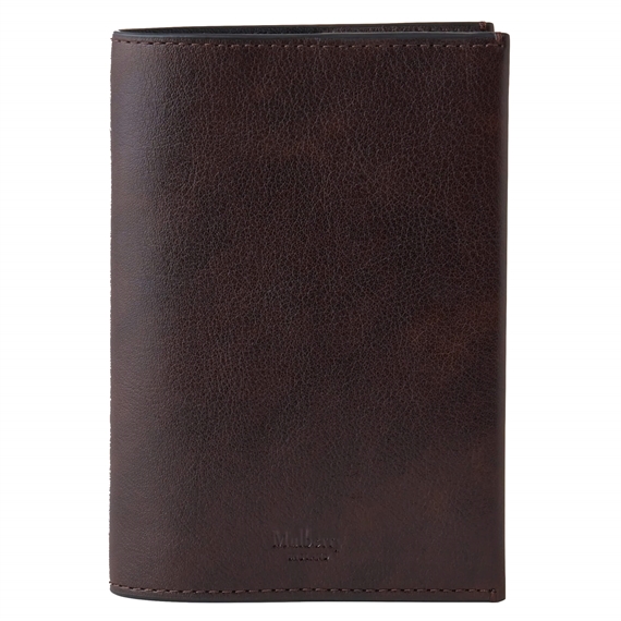 Mulberry New Passport Slip Dark Chocolate Two-Tone Leather