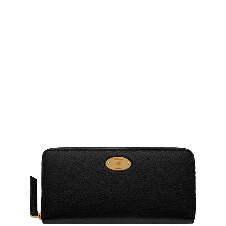 Mulberry Plaque 8 Credit Card Zip Purse Black
