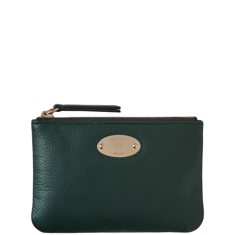 Mulberry Plaque Small Zip Coin Pouch Mulberry Green