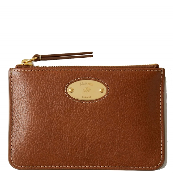 Mulberry Plaque Small Zip Coin Pouch Oak Legacy NVT