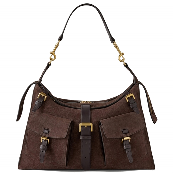 Mulberry Roxanne Shoulder Bag Chocolate Suede