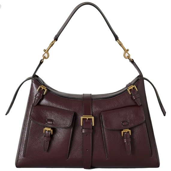 Mulberry Roxanne Shoulder Bag Oxblood High Shine Leather