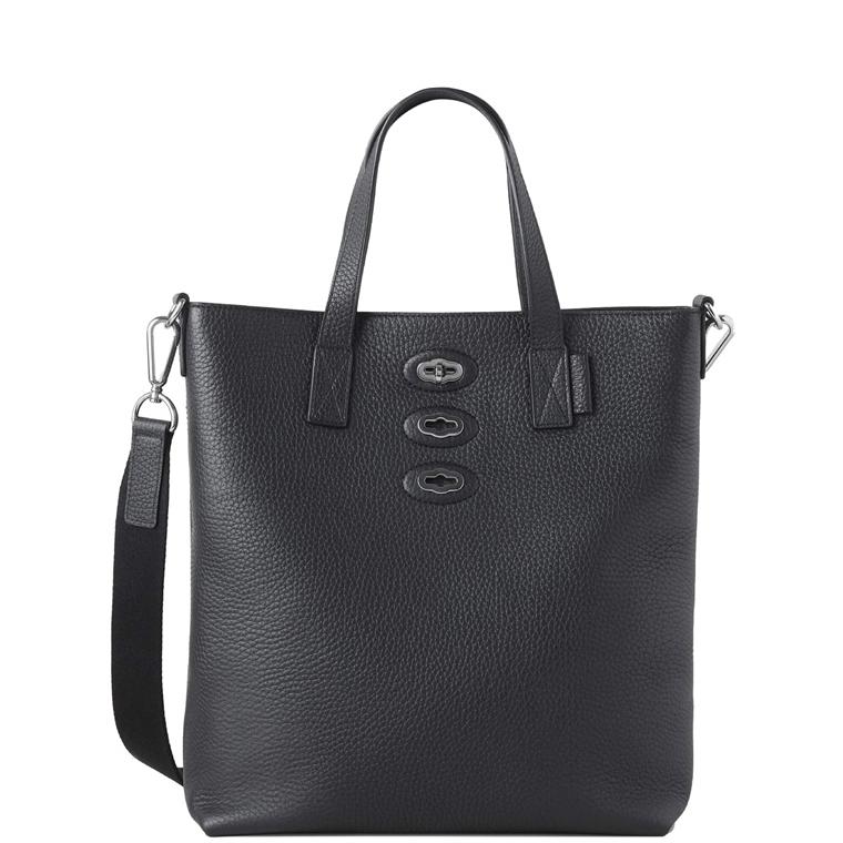 Mulberry Small Bryn Tote Black Heavy Grain