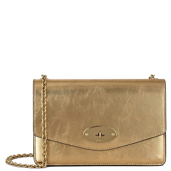 Mulberry Small Darley Somerset Gold Metallic Leather