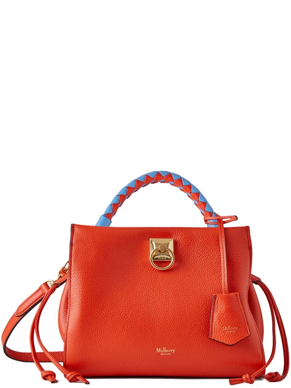 Mulberry Small Iris Coral Orange Small Classic Grain