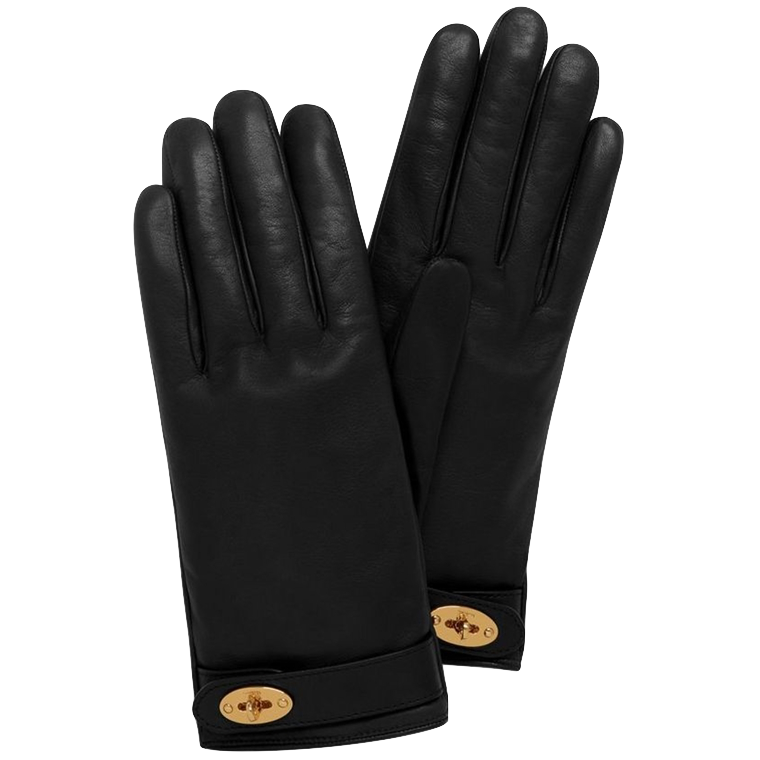 Mulberry Darley Gloves Black Smooth Nappa