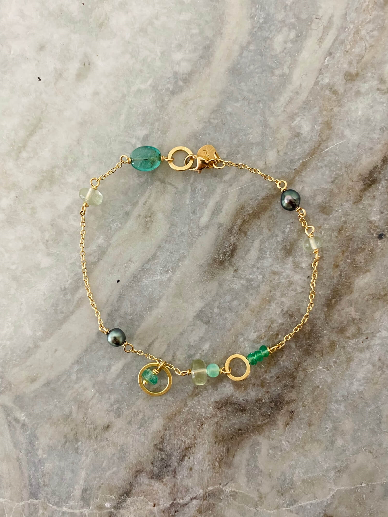 Piccolo Armbånd Med Keshi Perle, 18 K Gul Guld Dulong